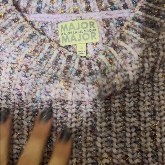 Purple rainbow tinsel sweater - Picture 3 of 5